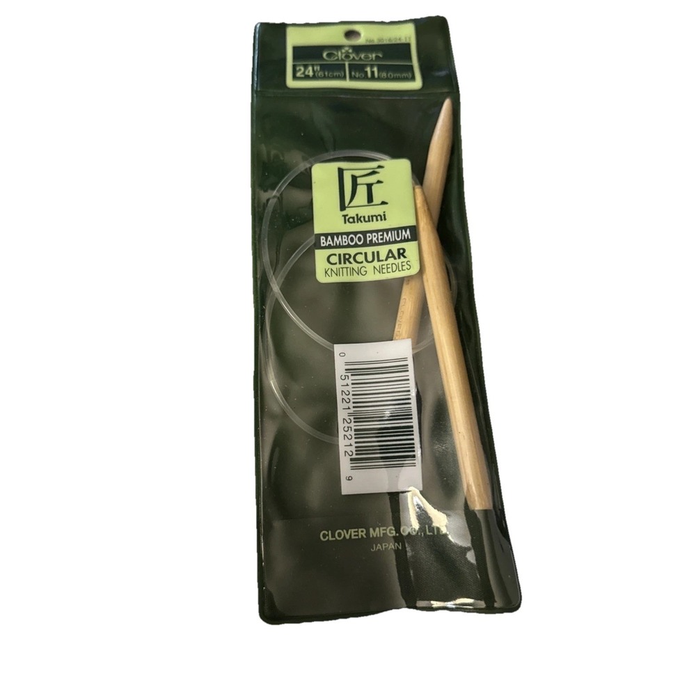 Clover Takumi Bamboo Circular‎ Knitting Needles 24"-Size 11 (8mm)